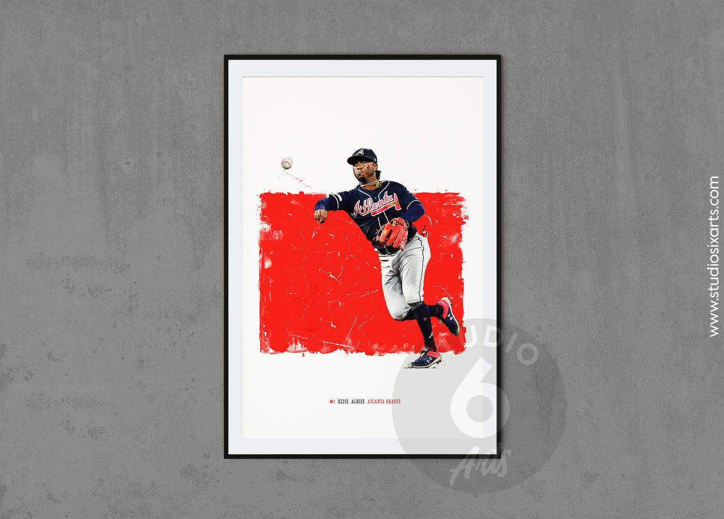 Ozzie Albies Poster and Canvas, Padres Baseball Print, MLB Wall Decor