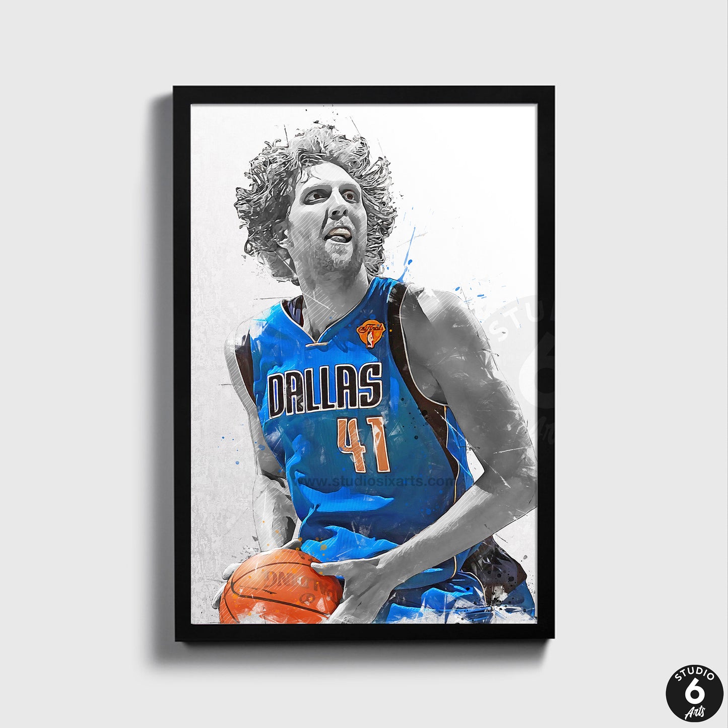 Dirk Nowitzki Mavericks Basketball Fan Art Print