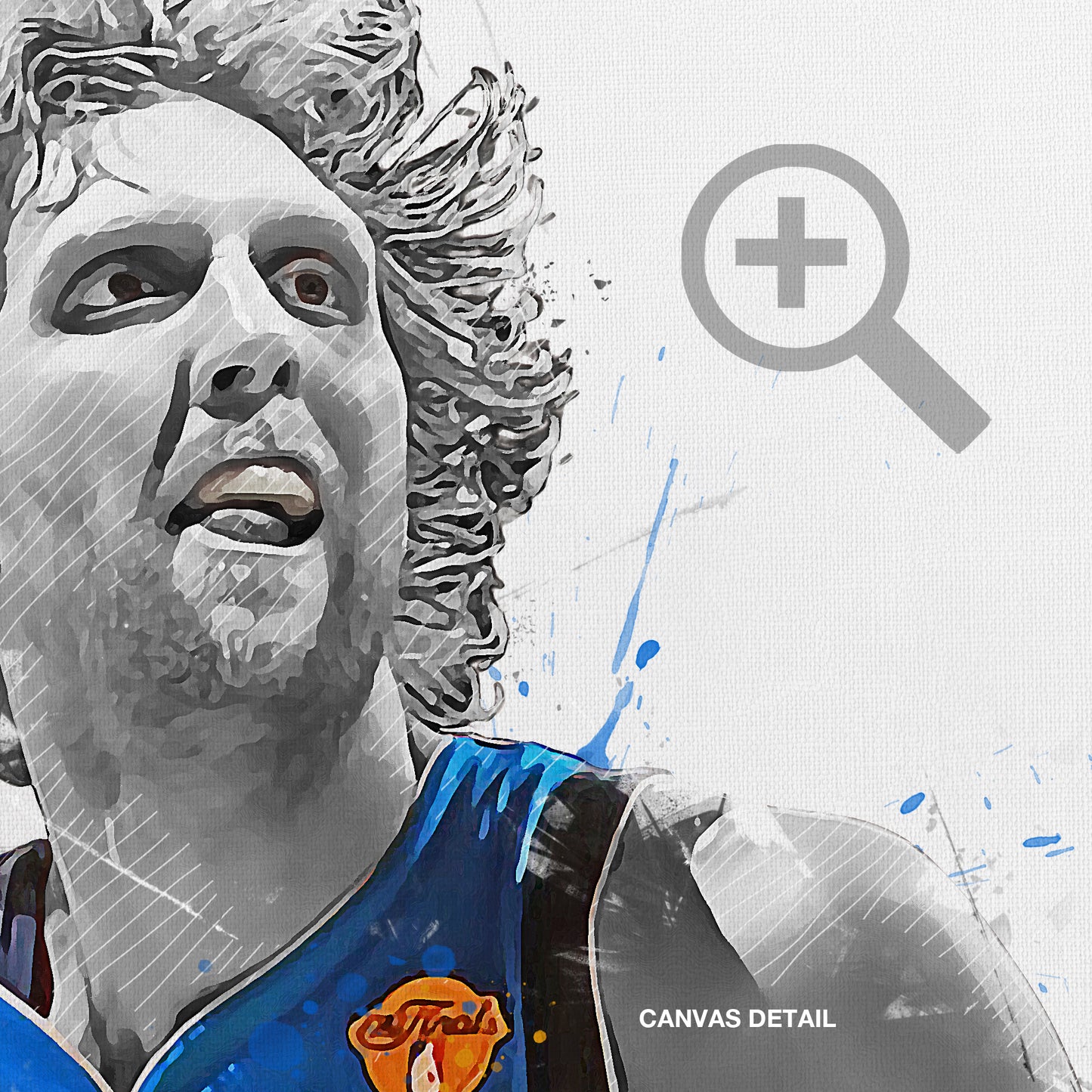 Dirk Nowitzki Mavericks Basketball Fan Art Print