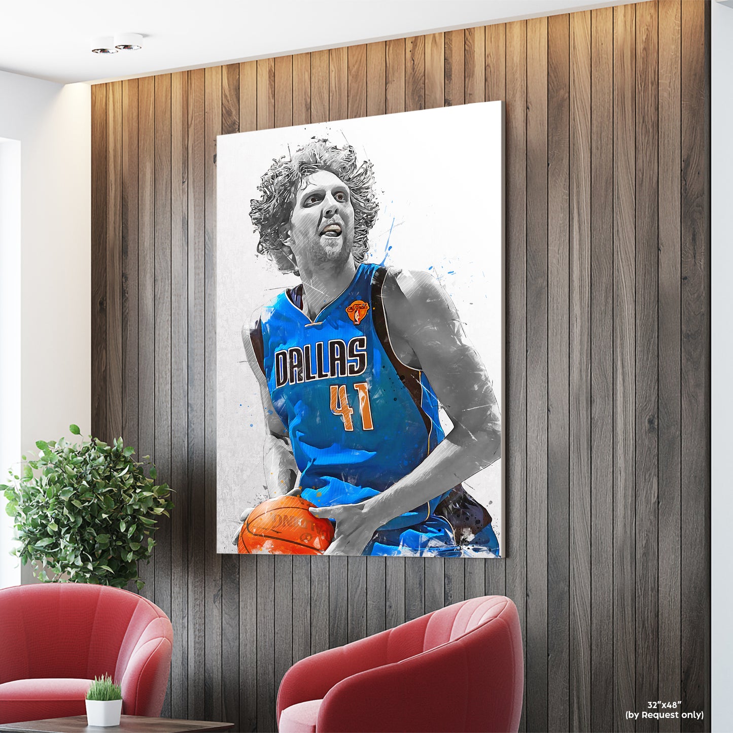 Dirk Nowitzki Mavericks Basketball Fan Art Print