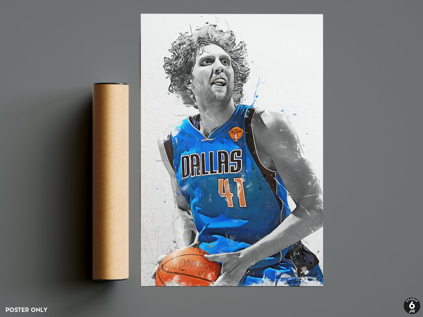 Dirk Nowitzki Mavericks Basketball Fan Art Print