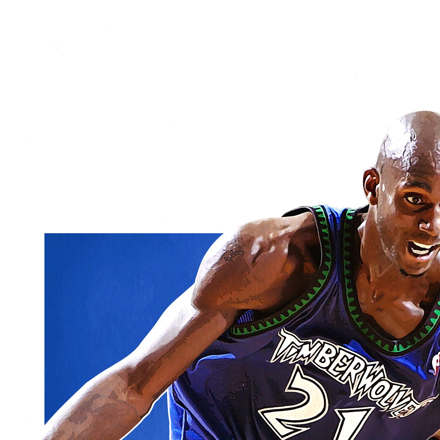 Kevin Garnett Poster, Timberwolves Basketball Fan Art Print, Man Cave Gift