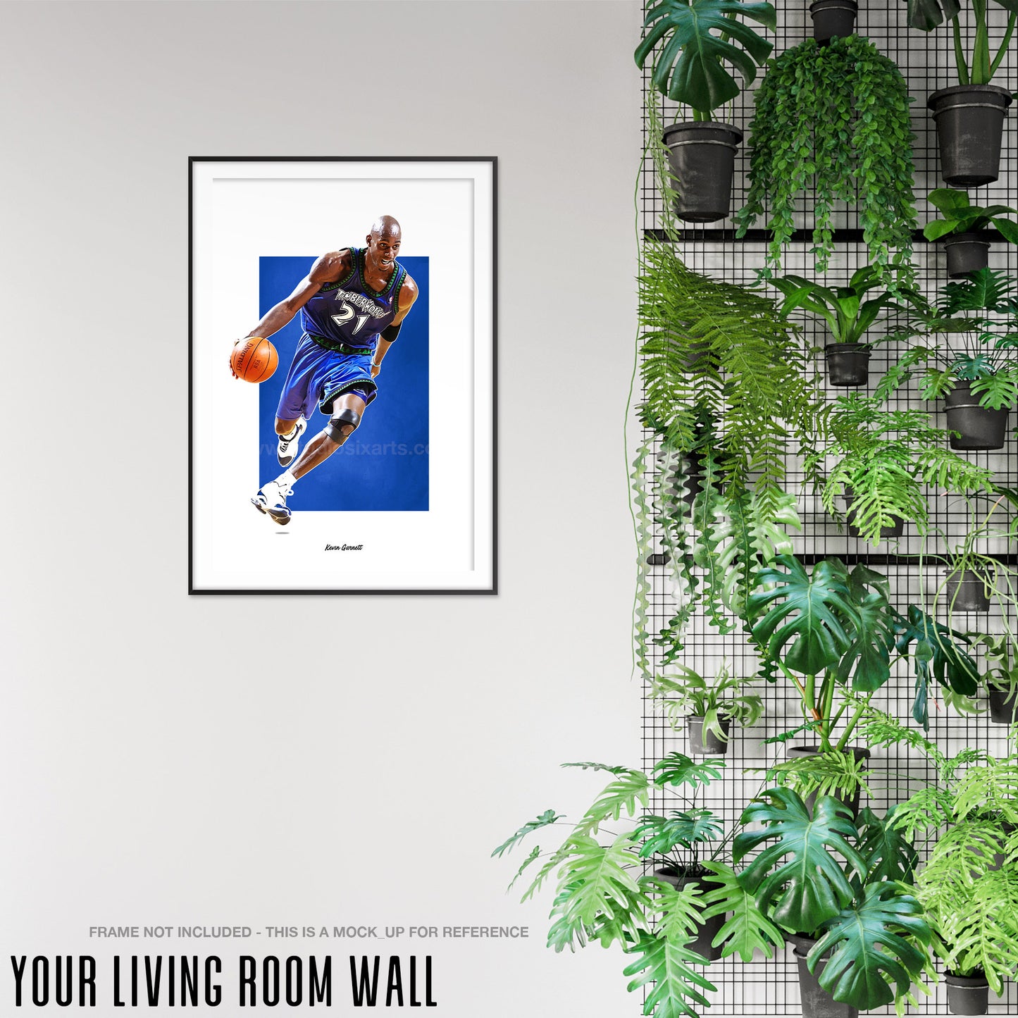 Kevin Garnett Poster, Timberwolves Basketball Fan Art Print, Man Cave Gift