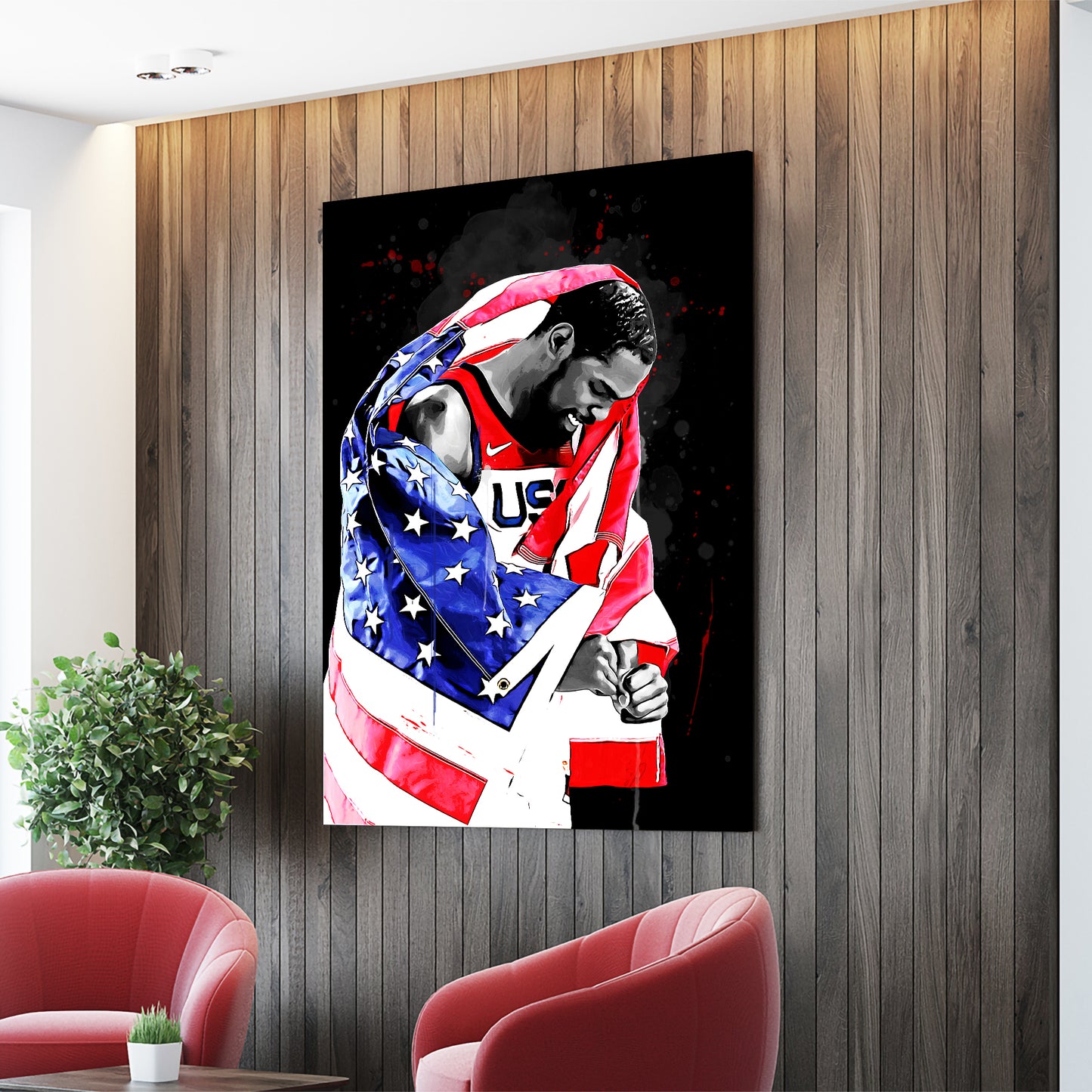 Kevin Durant Poster, Basketball Art Print, Sports Arts Poster, Man Cave Decor