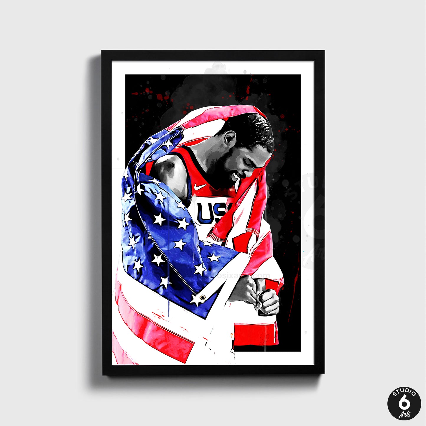 Kevin Durant Poster, Basketball Art Print, Sports Arts Poster, Man Cave Decor