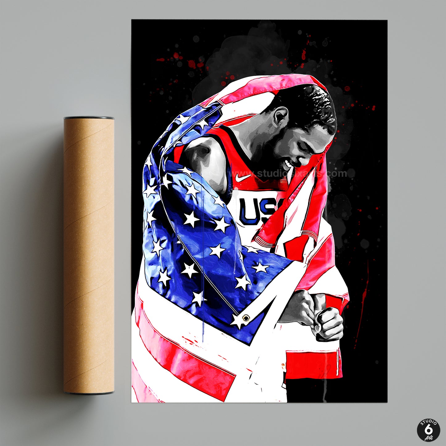Kevin Durant Poster, Basketball Art Print, Sports Arts Poster, Man Cave Decor