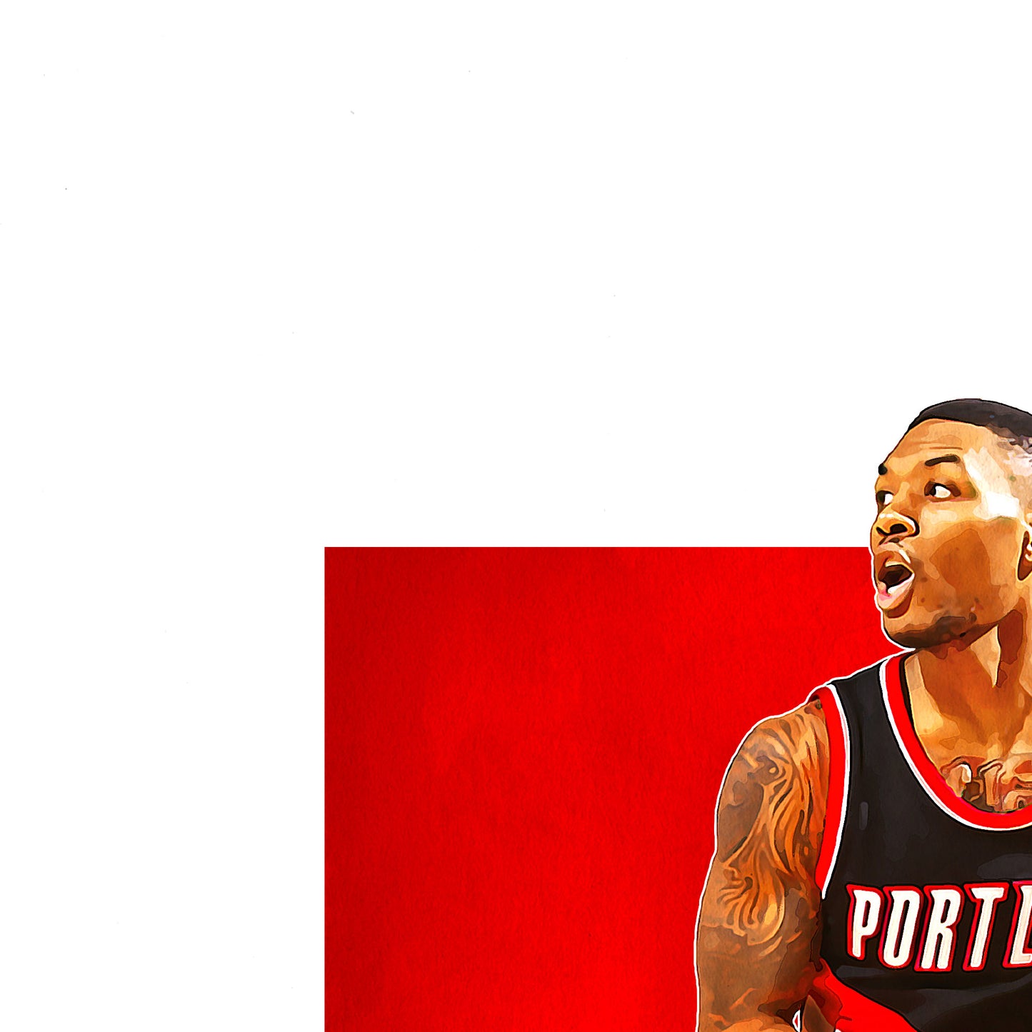Damian Lillard Poster, LA Lakers Basketball Fan Art Print, Man Cave Gift