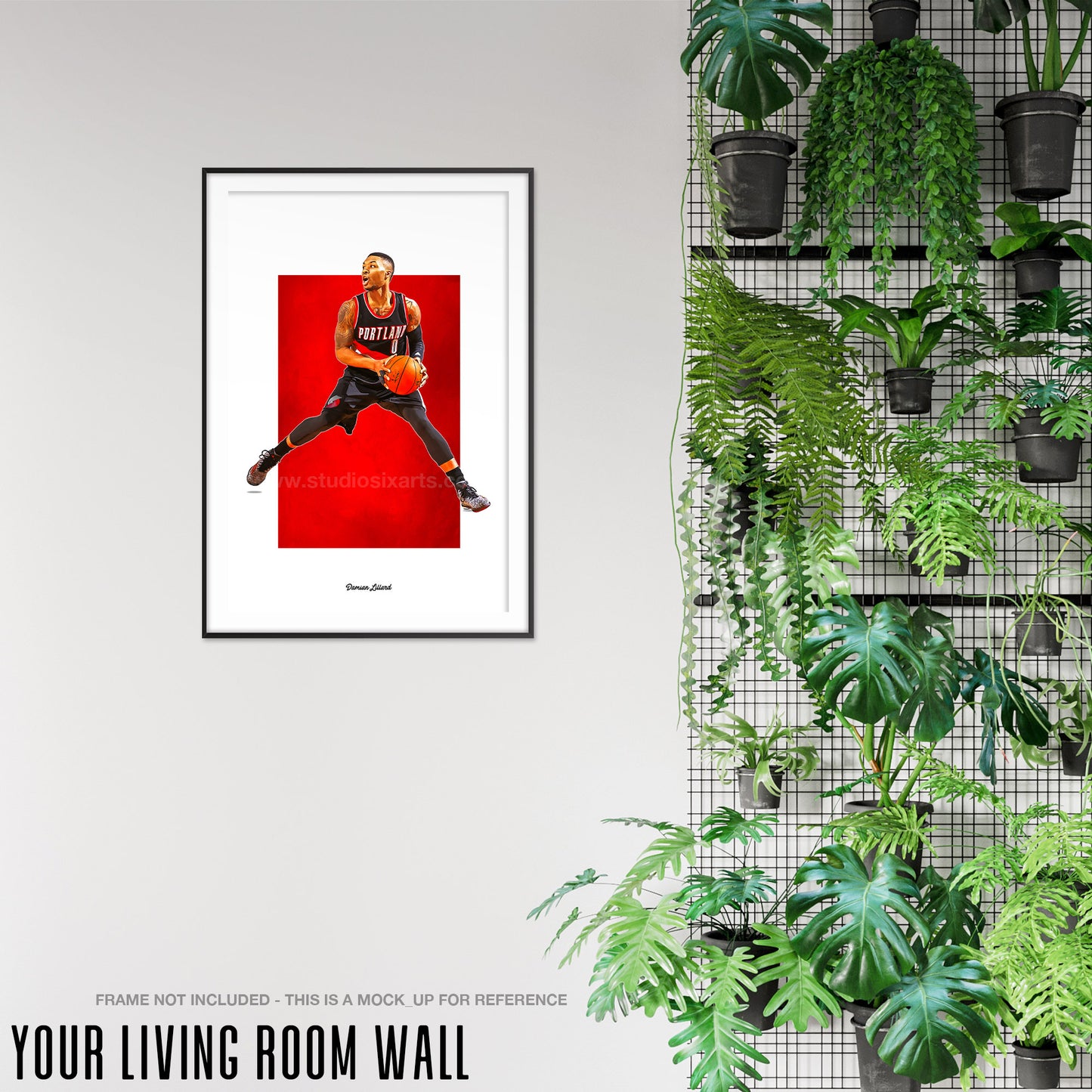 Damian Lillard Poster, LA Lakers Basketball Fan Art Print, Man Cave Gift