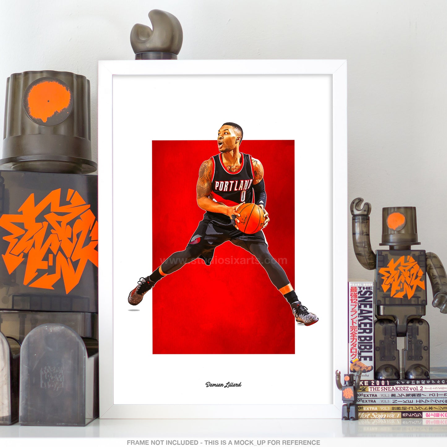 Damian Lillard Poster, LA Lakers Basketball Fan Art Print, Man Cave Gift