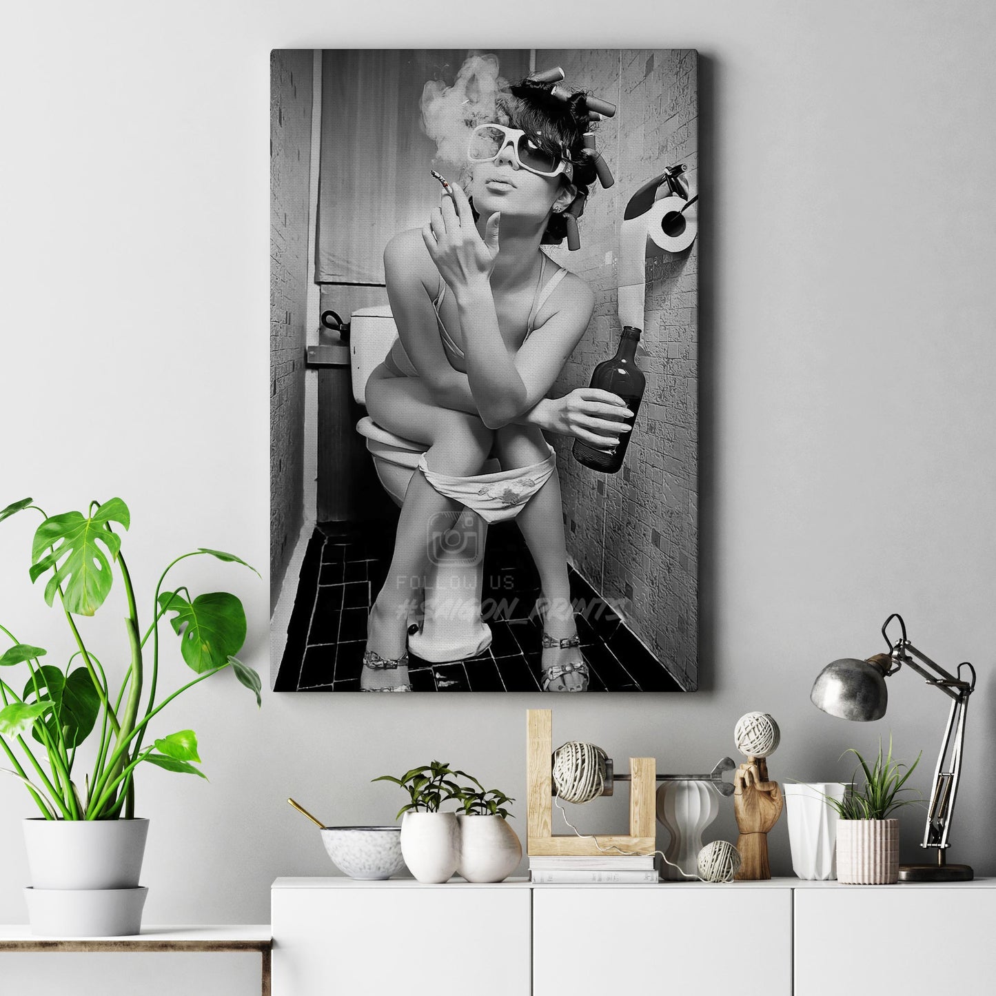 Smoking Girl in the Toilet