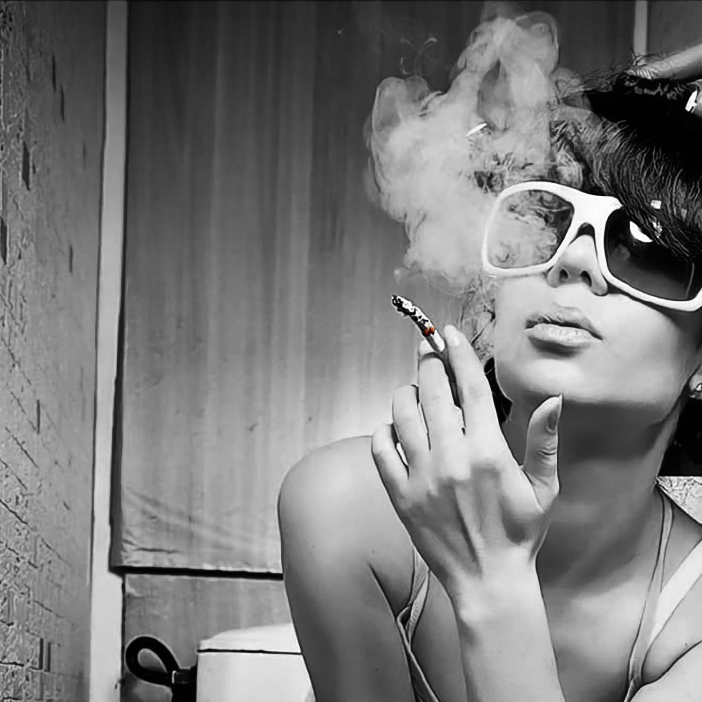 Smoking Girl in the Toilet