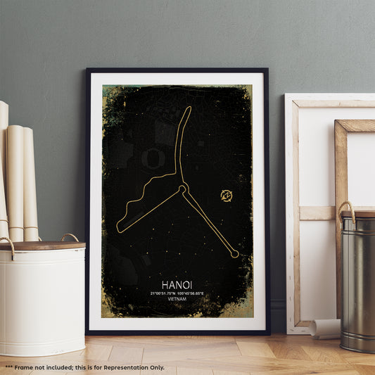 Hanoi Racing Track Poster, Race Circuit Map Print