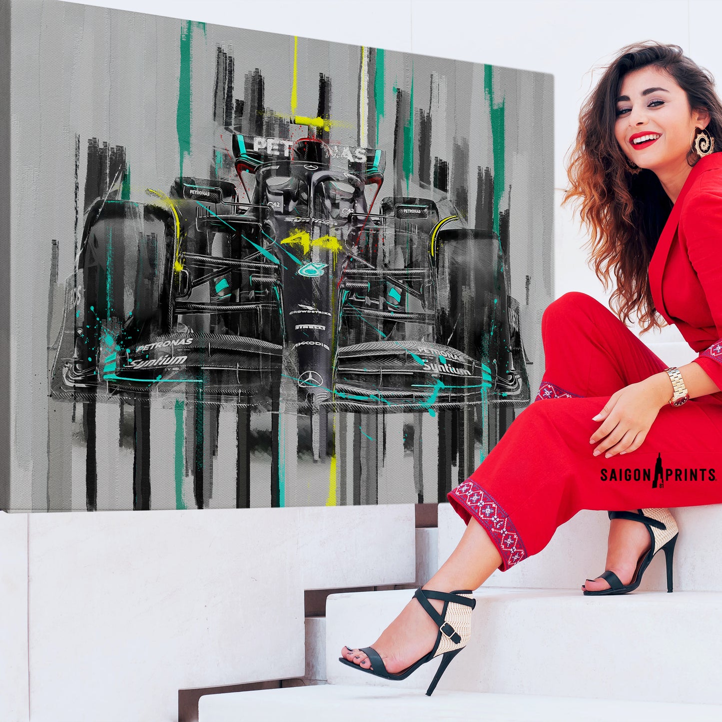 Lewis Hamilton Car Formula 1 Painting