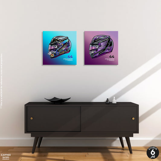 F1 Lewis Hamilton Helmets Canvas Prints