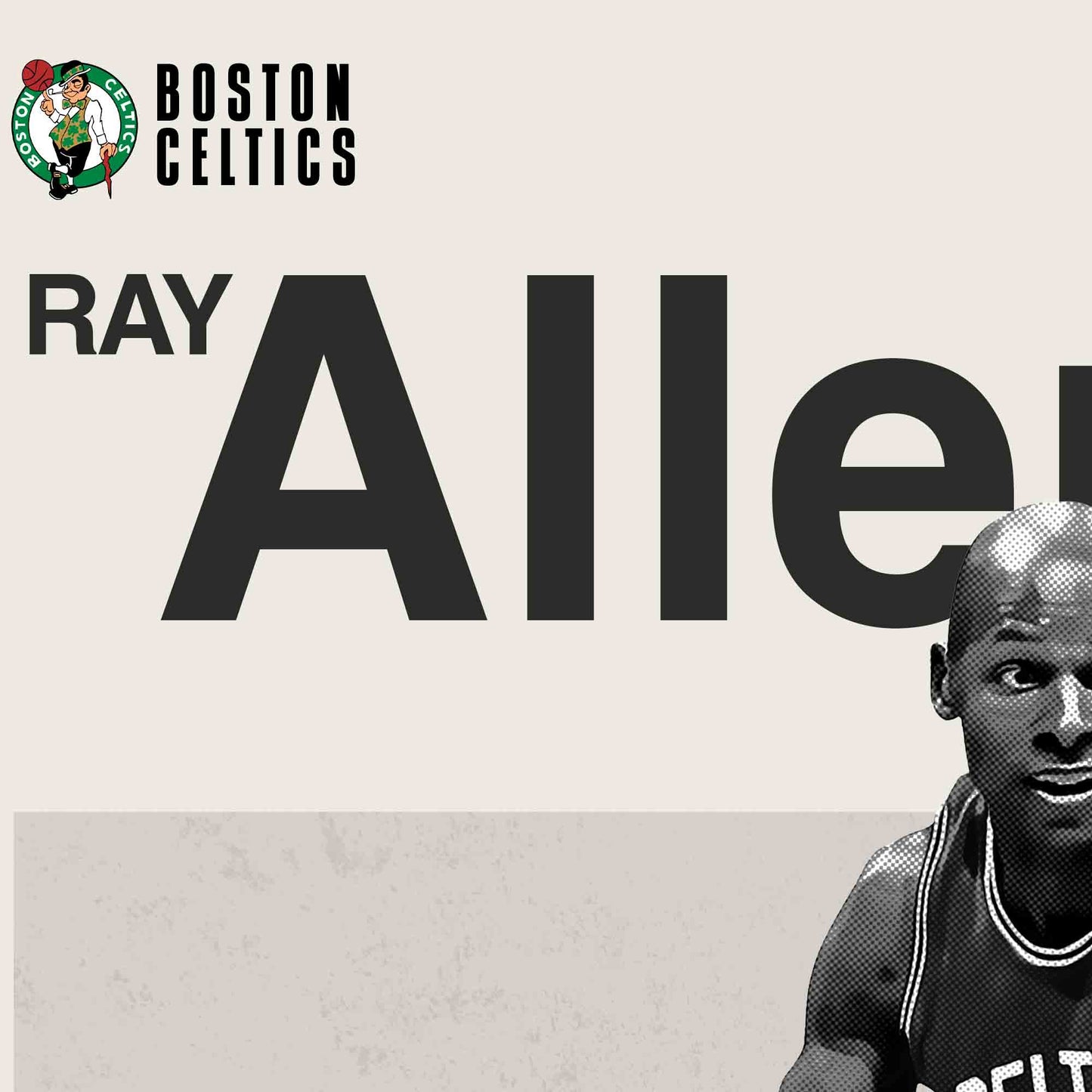 Ray Allen Celtics Basketball Mid Century Modern