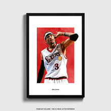 Load image into Gallery viewer, Title Allen Iverson Poster, 76ers Basketball Fan Art Print, Man Cave Gift
