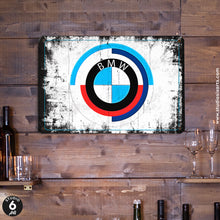 Load image into Gallery viewer, studiosixart BMW Vintage Logo Inspired Metal Sign

