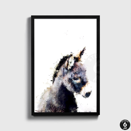 studiosixarts Baby Donkey, Cute Animal Print, Kids Room Wall Art, Nursery Decor