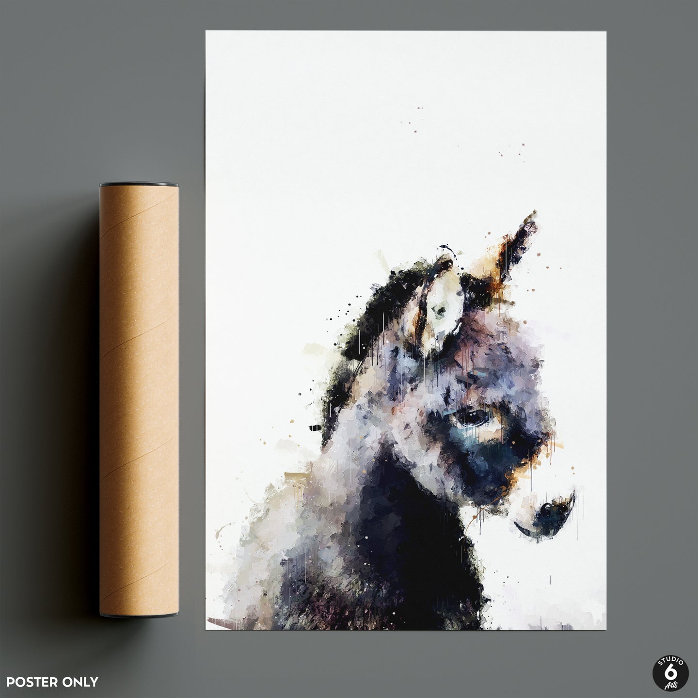 studiosixarts Baby Donkey, Cute Animal Print, Kids Room Wall Art, Nursery Decor
