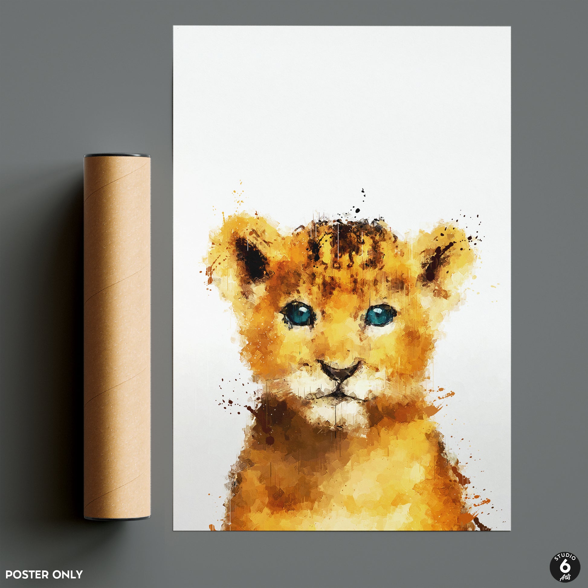 studiosixart Baby Lion, Cute Animal Print, Kids Room Wall Art, Nursery Decor SuccessActive