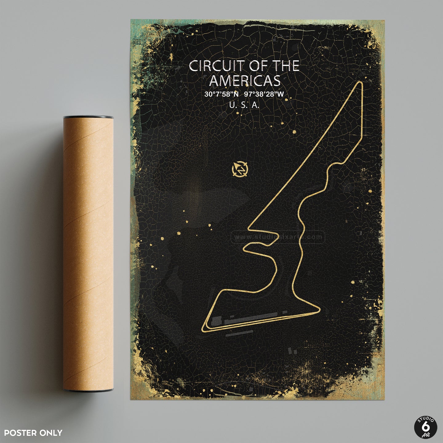 Circuit of the Americas Racing Track Poster, Race Map Print