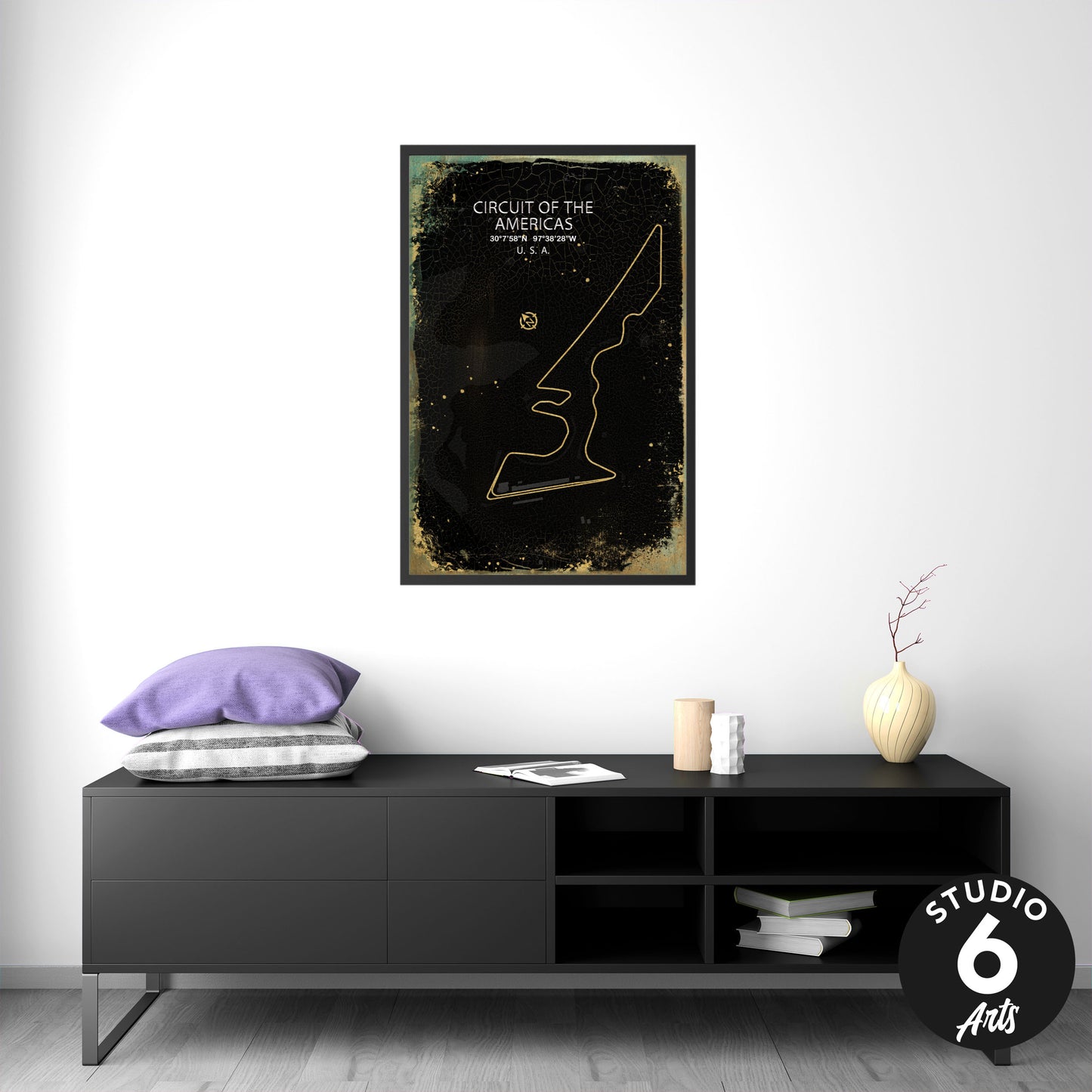 Circuit of the Americas Racing Track Poster, Race Map Print