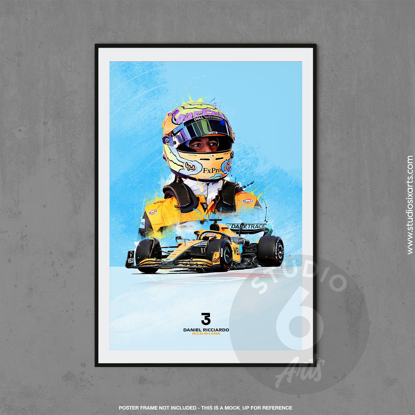 Daniel Ricciardo 2022 Poster and Canvas, MCL36 McLaren F1 Decor, F1 Print
