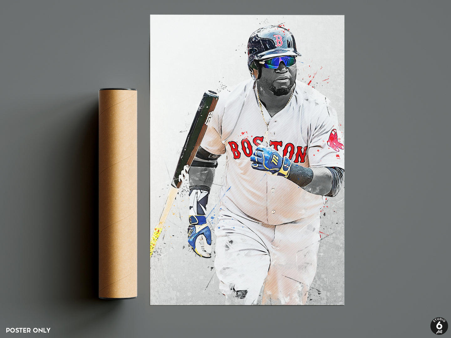 David Ortiz Poster and Canvas, Baseball Print, MLB Wall Decor