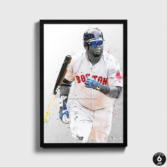 David Ortiz Poster and Canvas, Baseball Print, MLB Wall Decor