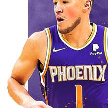 Load image into Gallery viewer, Devin Booker Poster, Phoenix Basketball Fan Art Print, Man Cave Gift
