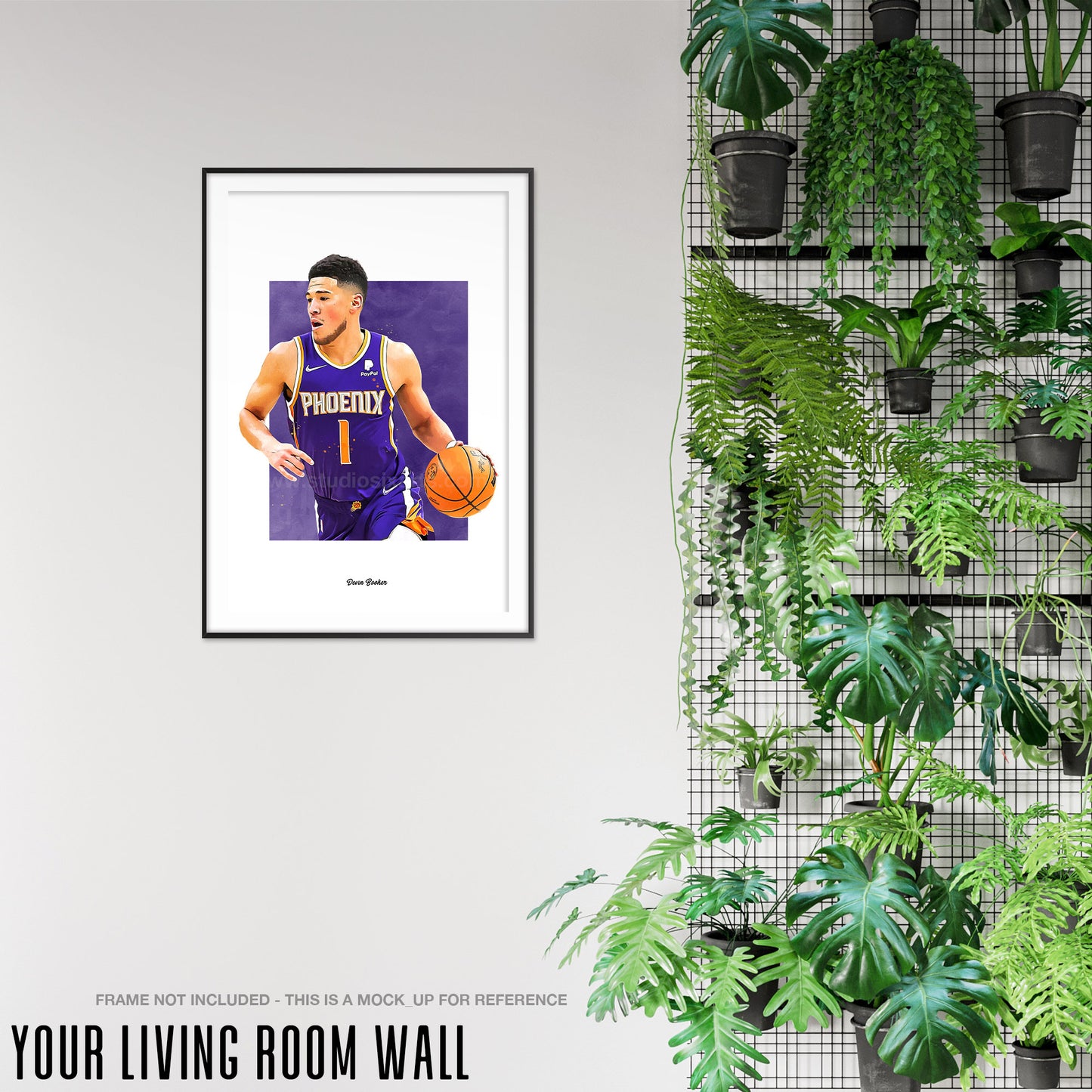  Devin Booker Poster Phoenix Suns Poster Canvas Boys Bedroom  Wall Art Decor (12x18,Framed): Posters & Prints