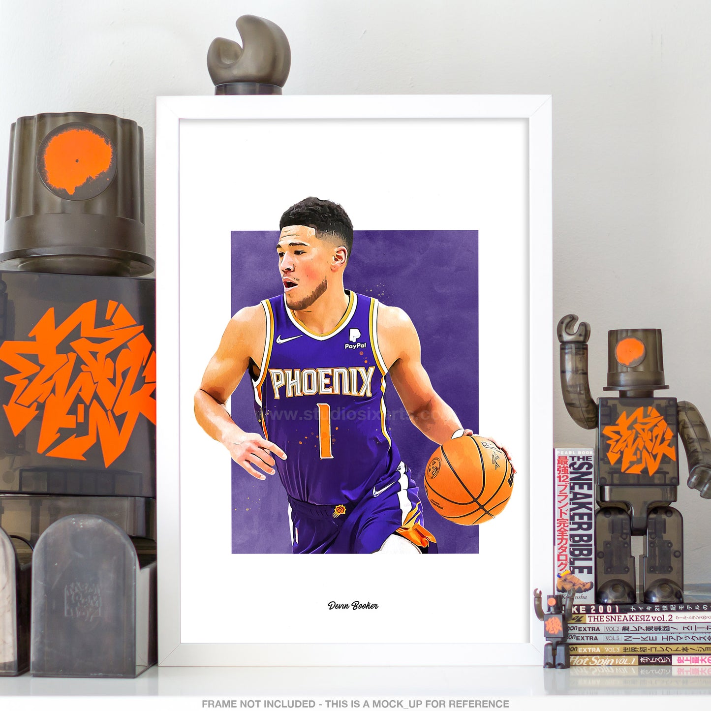 Devin Booker Poster, Phoenix Basketball Fan Art Print, Man Cave Gift