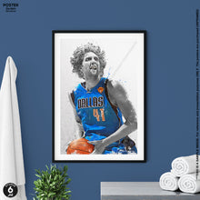 Load image into Gallery viewer, Dirk Nowitzki Mavericks Basketball Fan Art Print
