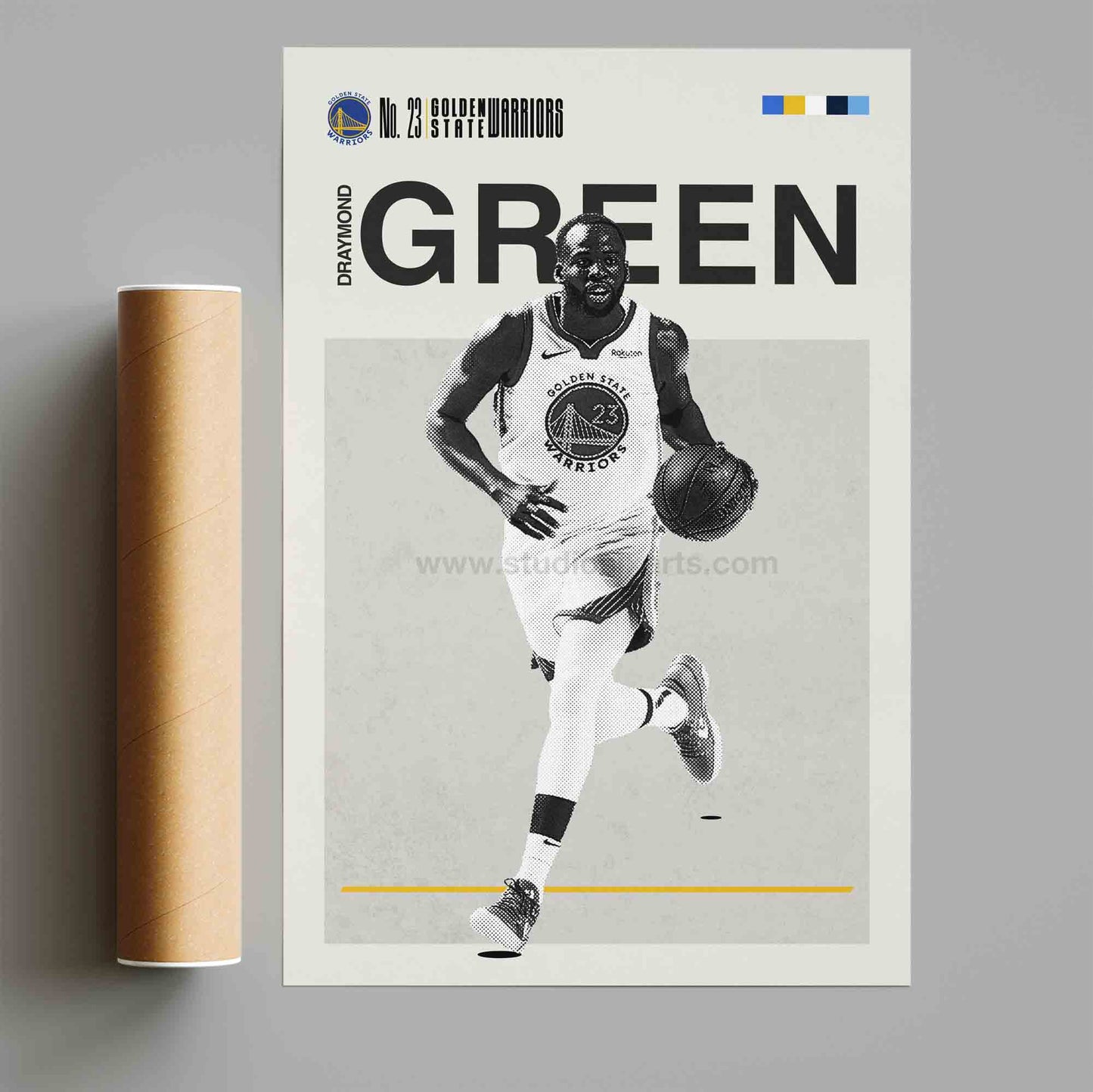 Draymond Green Warriors Basketball Mid Century Modern