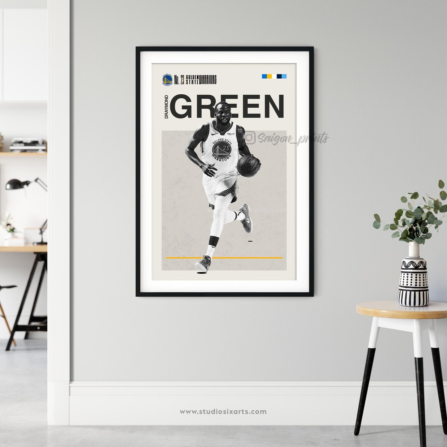 Draymond Green Warriors Basketball Mid Century Modern