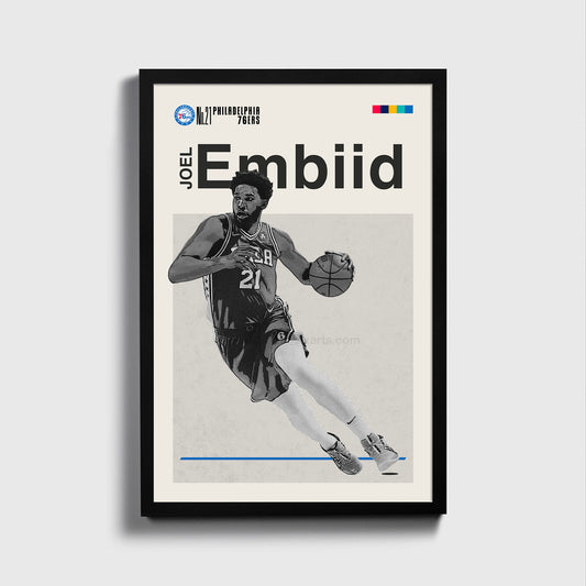 Joel Embiid 76ers Basketball Mid Century Modern