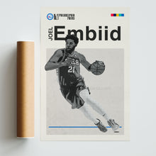 Load image into Gallery viewer, Joel Embiid 76ers Basketball Mid Century Modern
