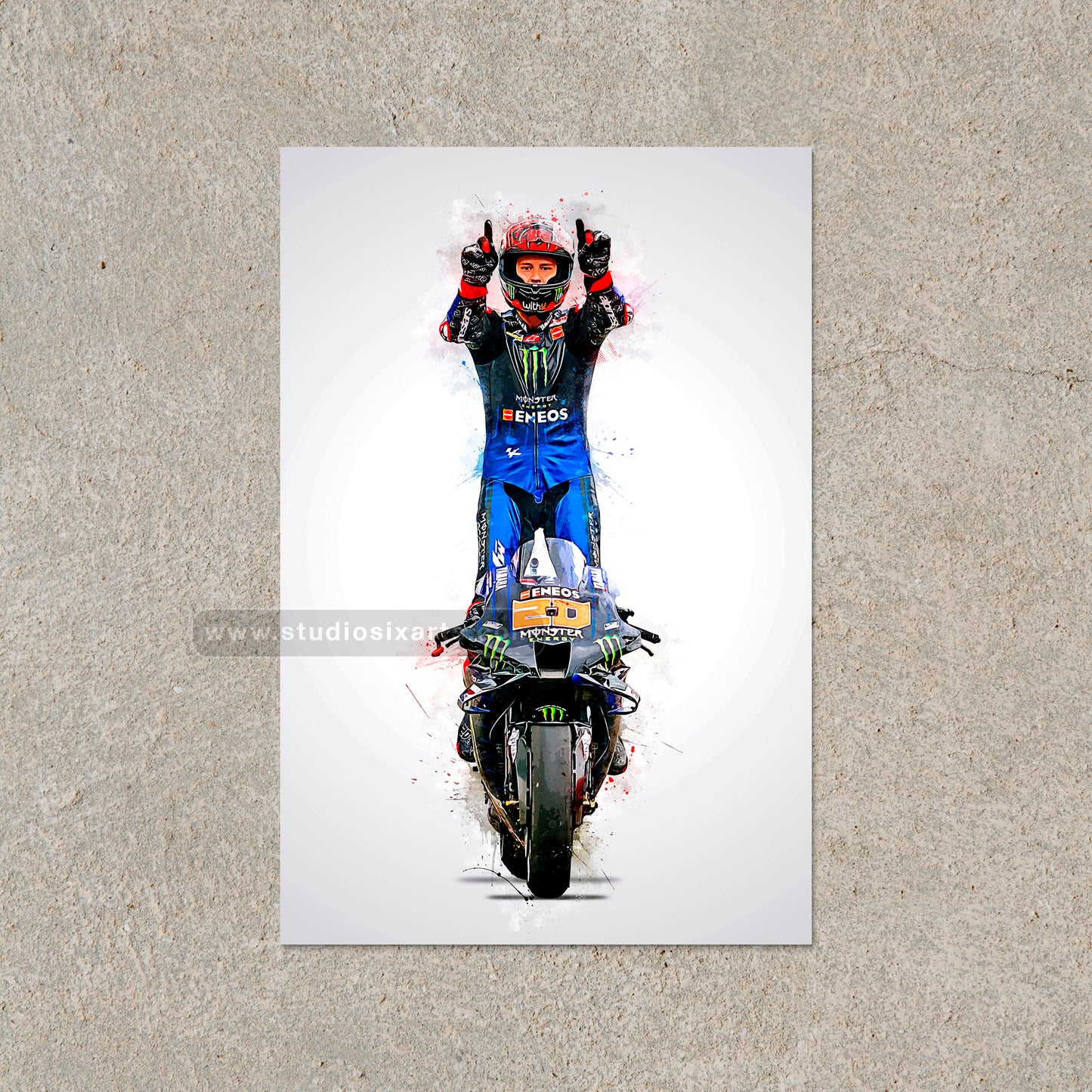 Fabio Quartararo Poster and Canvas, Motogp Print, Motorcycle Stand Ride Poster