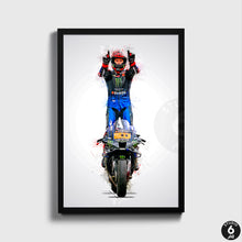 Load image into Gallery viewer, Fabio Quartararo Poster and Canvas, Motogp Print, Motorcycle Stand Ride Poster
