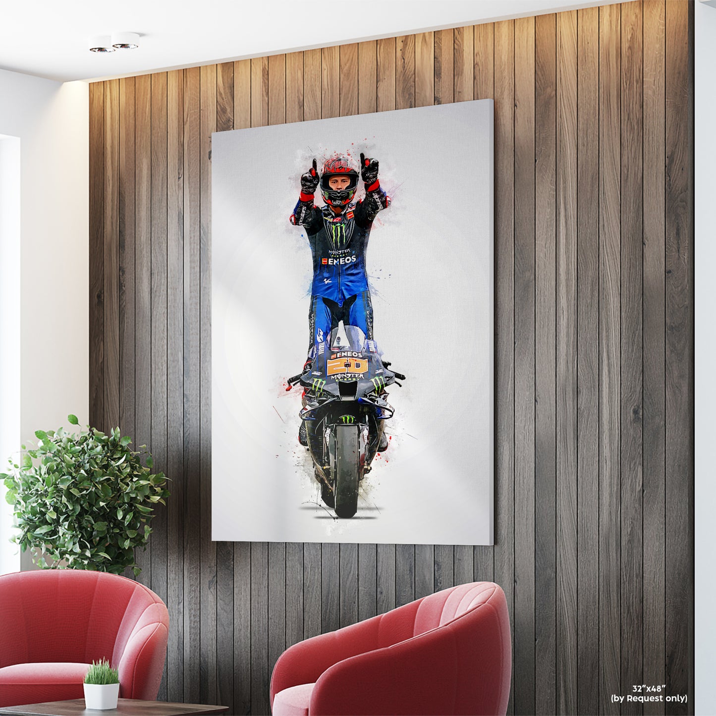 Fabio Quartararo Poster and Canvas, Motogp Print, Motorcycle Stand Ride Poster