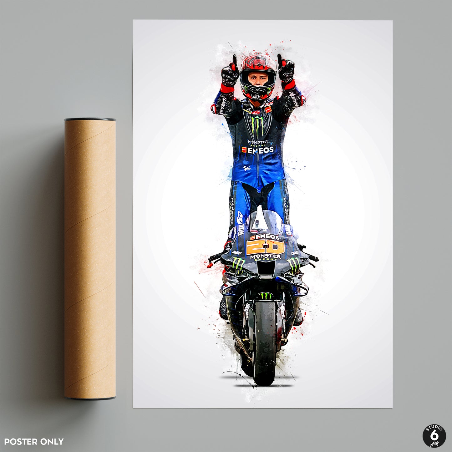 Fabio Quartararo Poster and Canvas, Motogp Print, Motorcycle Stand Ride Poster