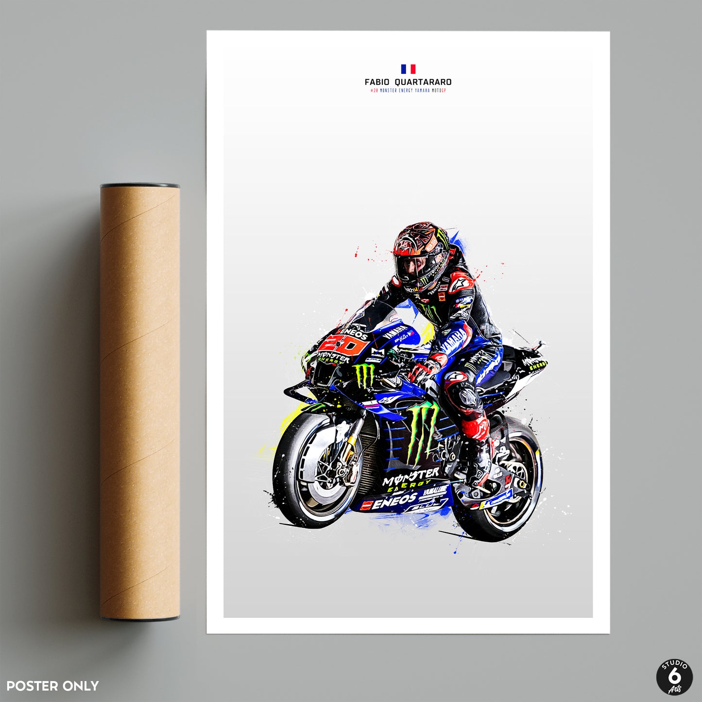 Fabio Quartararo Poster and Canvas, Motorcycle Poster, Motogp Fan Art