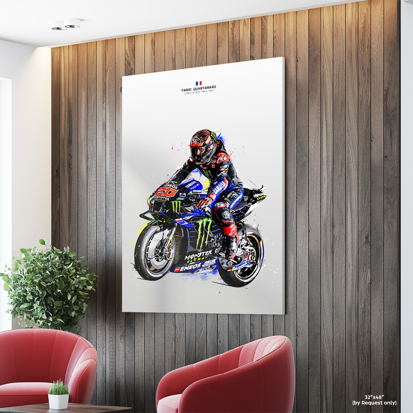 Fabio Quartararo Poster and Canvas, Motorcycle Poster, Motogp Fan Art