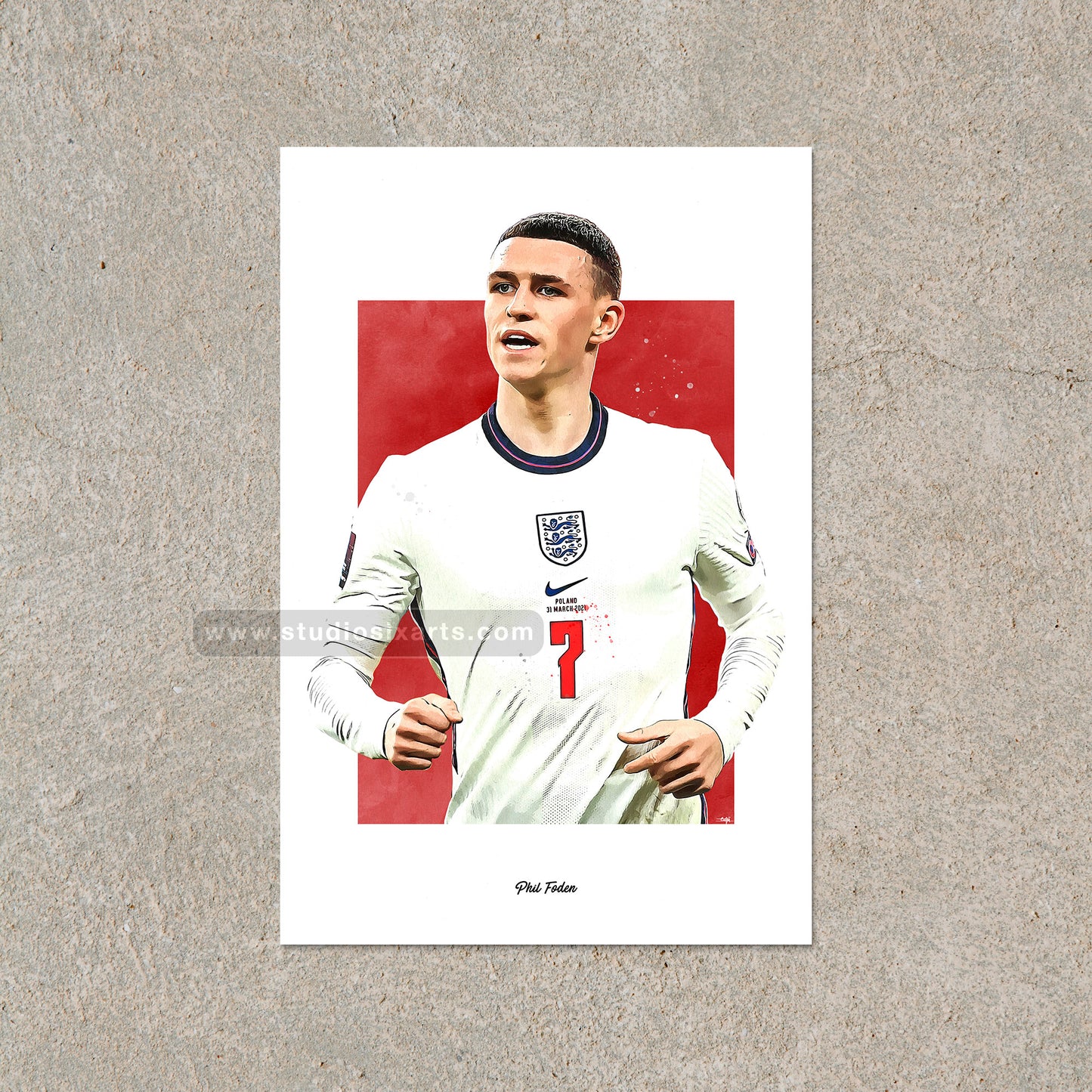 Phil Foden Poster, Soccer Fan Art Print, Man Cave Gift