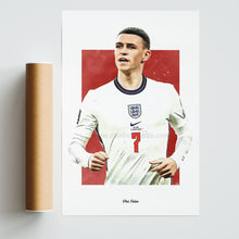 Load image into Gallery viewer, Phil Foden Poster, Soccer Fan Art Print, Man Cave Gift
