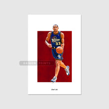 Load image into Gallery viewer, Grant Hill Poster, Pistons Basketball Fan Art Print, Man Cave Gift
