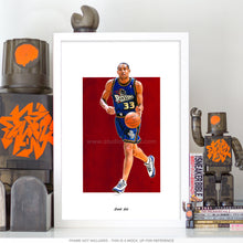 Load image into Gallery viewer, Grant Hill Poster, Pistons Basketball Fan Art Print, Man Cave Gift
