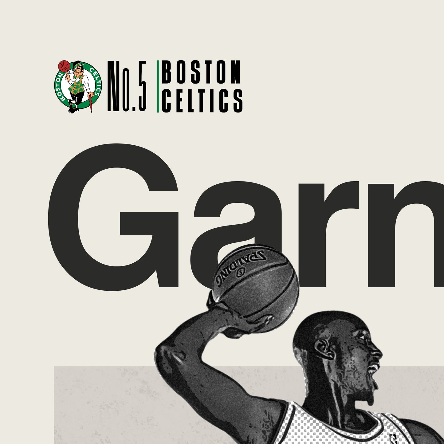 Kevin Garnett Celtics Basketball Mid Century Modern