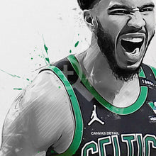 Load image into Gallery viewer, Jayson Tatum Poster, Celtics Basketball Fan Art Print, Man Cave Gift
