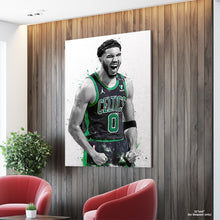 Load image into Gallery viewer, Jayson Tatum Poster, Celtics Basketball Fan Art Print, Man Cave Gift

